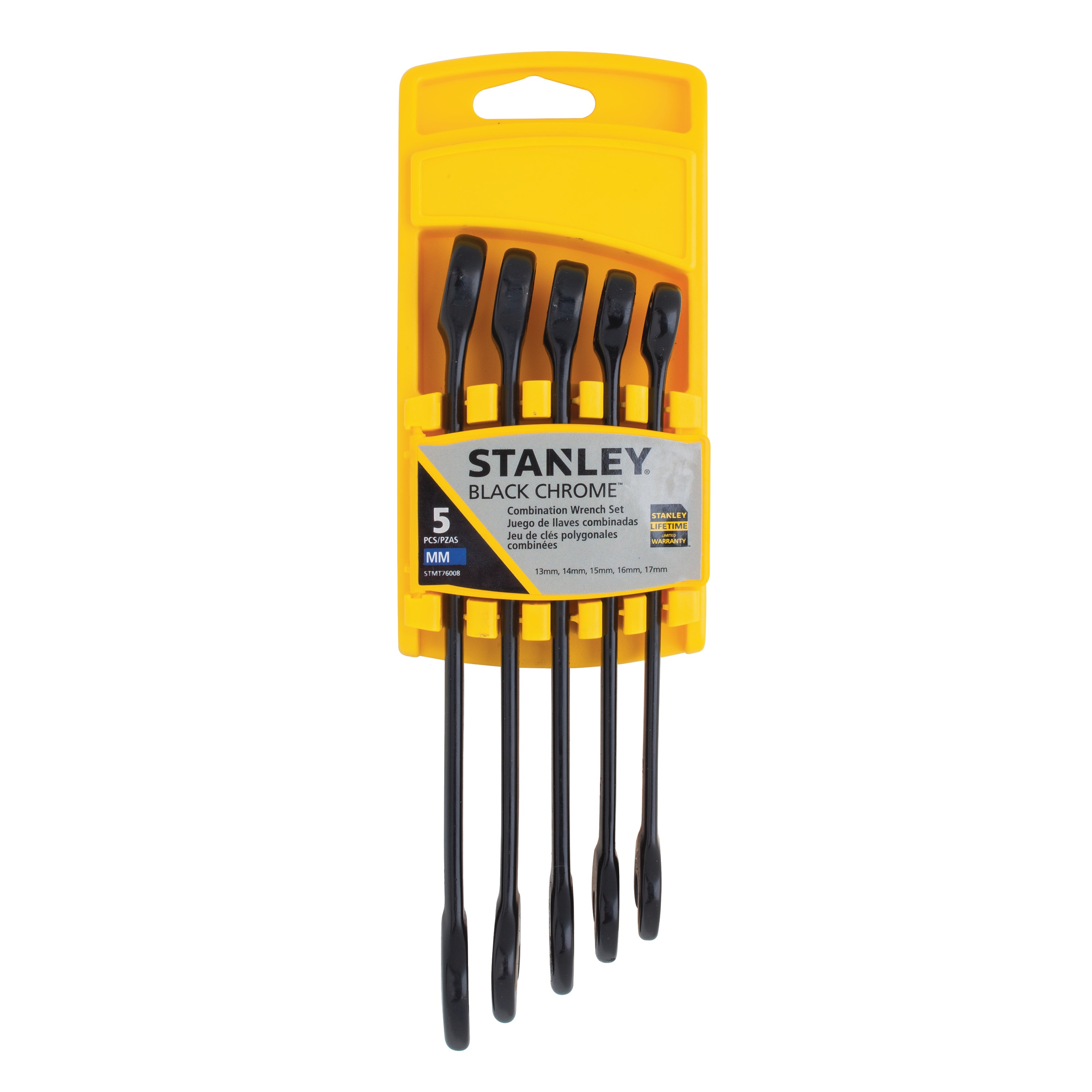 5 Pc Black Chrome Combination Wrench Set - STMT76008 | STANLEY Tools